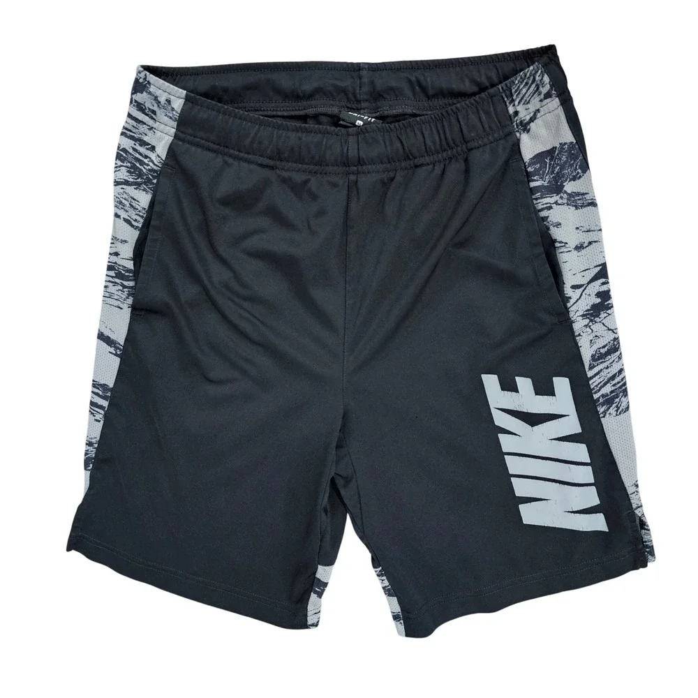 Nike Dri-FIT Mens M Black Graphic Athletic Training Shorts Camo Side Panels